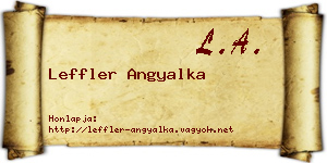Leffler Angyalka névjegykártya